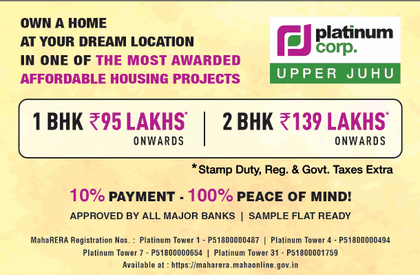Own a home in your dream location at Platinum Towers in Mumbai Update